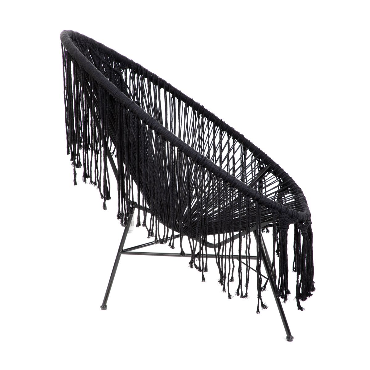 Fotel  ACAPULCO SPIRIT  černé macramé  93x73x85 cm 